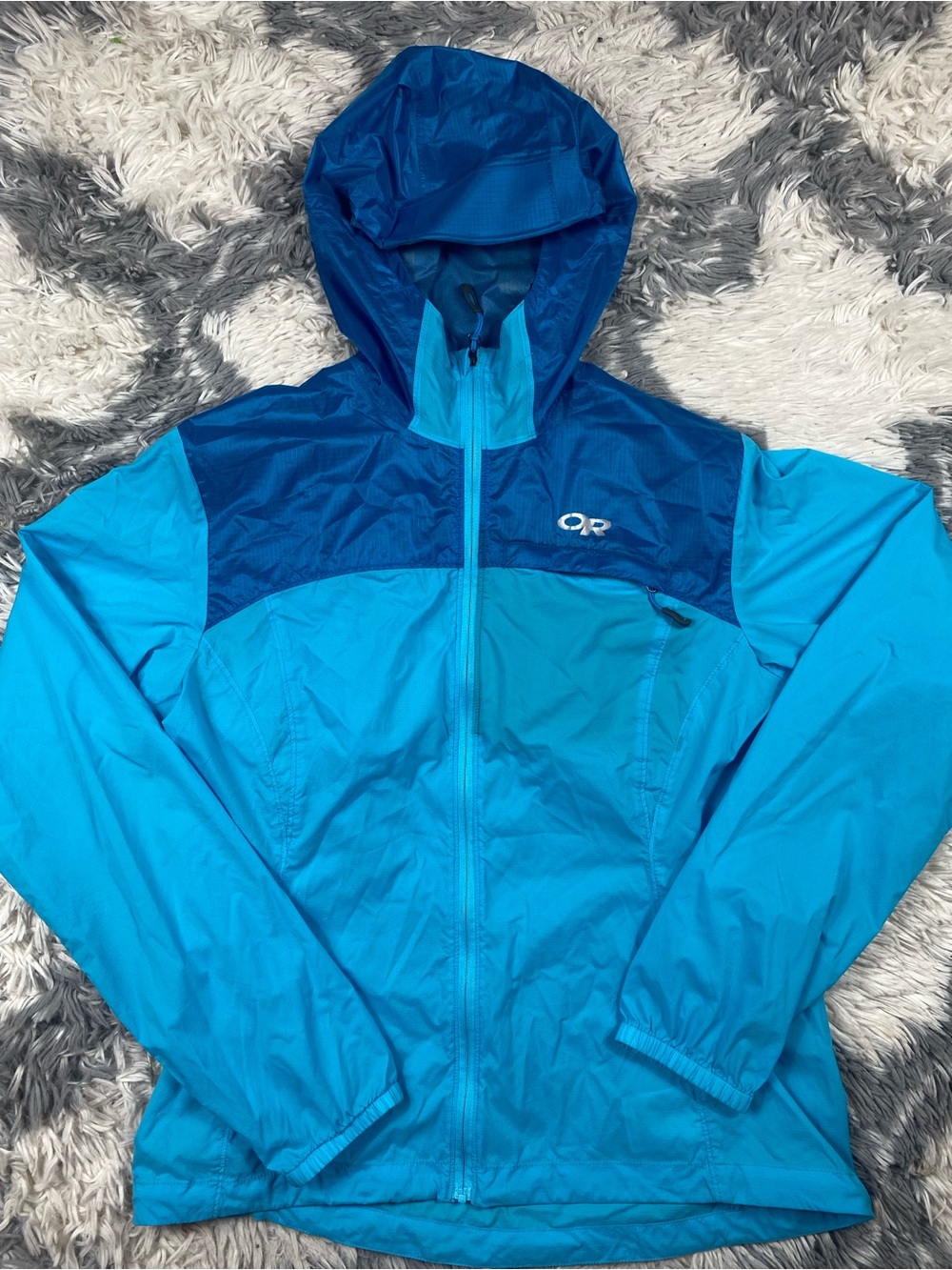 Outdoor Research Jacket Women MediumBlue Helium Hybrid Hooded
